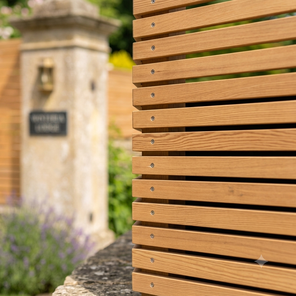 Slats fencing - timber or metal slat fence